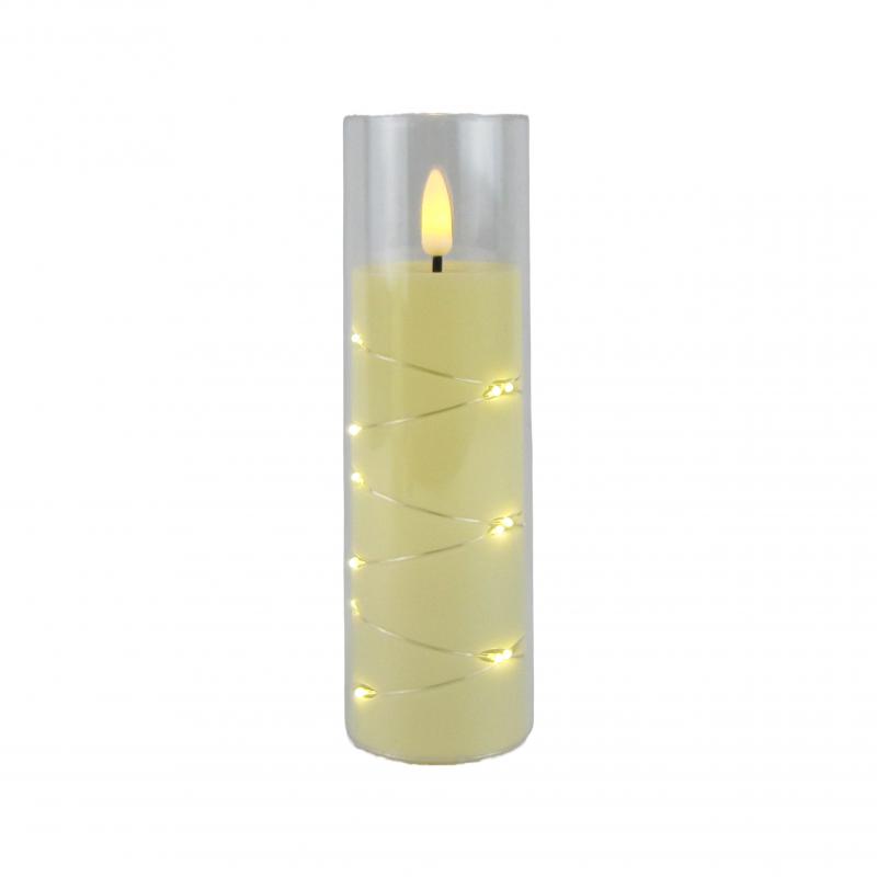 Świeca LED oplatana 17cm